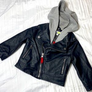 Genuine Kids OshKosh Moto biker jacket with sweatshirt lining 12 months